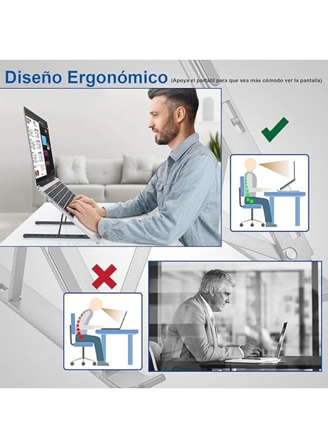 Metal laptop stand, suitable for office and mobile phones, foldable and adjustable, suitable for laptops and iPads, with an adjustable angle. - Image 3